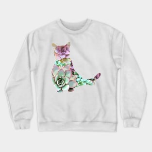 Succulent Cat Crewneck Sweatshirt